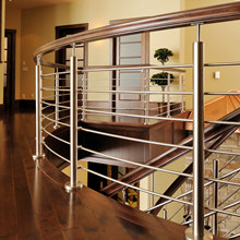 Side Mounted Stainless Steel Rod Railing Design for Internal Wood Staircase Steel Grill PR-B141