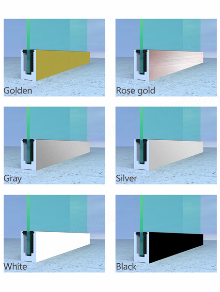 Colorful Aluminum Channel Base for Deck Glass Railing