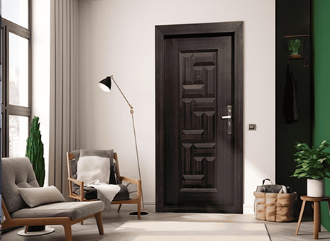 Solid wood doors with antique finish