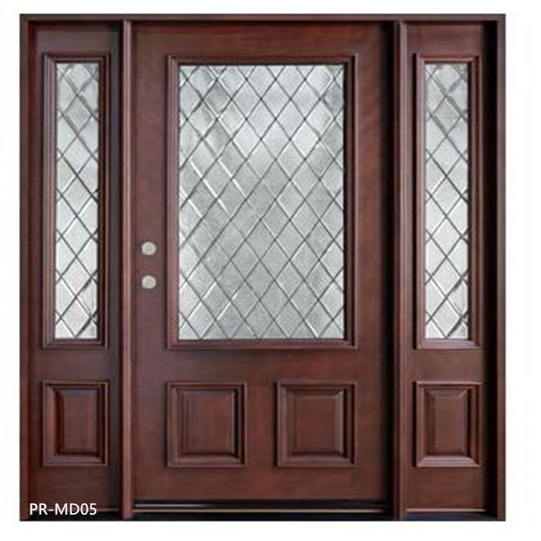  Solid wood entrance door with Art glass