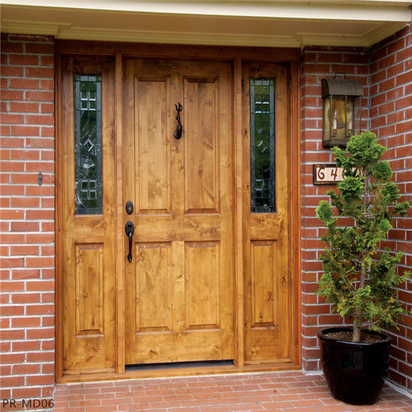  Solid wood entrance door with Art glass