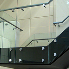 Tempered Glass Interior Stairs Railing Designs with Standoff PR-B68