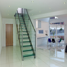 Modern Design Interior Steel Glass Straight Staircase PR-L74