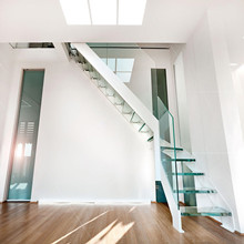 DIY Indoor Straight Tempered Glass Staircase PR-L79