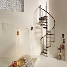 Interior Modern Design Stainless Steel Glass Spiral Staircase PR-S42