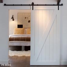 Wood sliding barn door for bedroom