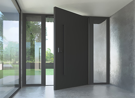 Solid wood entry doors with classic design