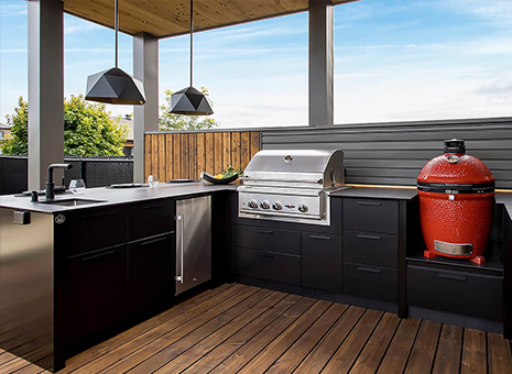 Timber Veneer Kitchen Cabinets with Handles